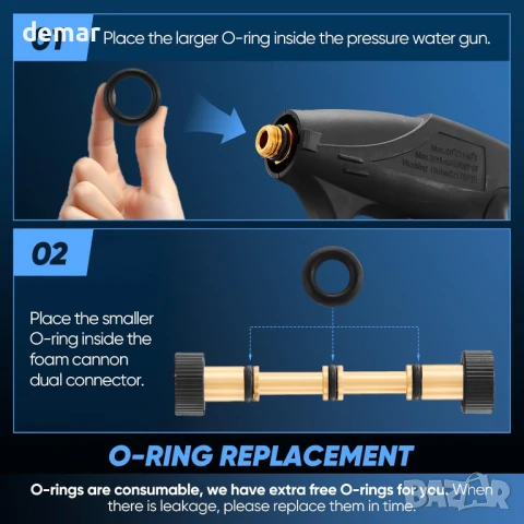 Аксесоар с двоен конектор за Saker Snow Foam Cannon за водоструйка под налягане, с 5 дюзи, снимка 4 - Други стоки за дома - 50766120