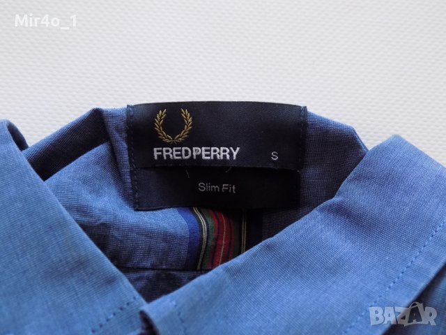 риза fred perry тениска блуза фанела потник яка оригинална мъжка S, снимка 4 - Ризи - 40551993