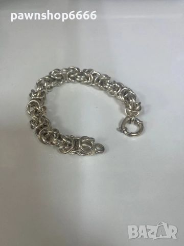 Сребърна гривна кралска плетка 925, снимка 7 - Гривни - 51674859