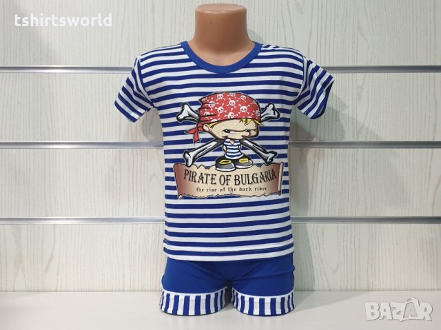 Ново детско моряшко комплектче с трансферен печат Пират, снимка 4 - Детски комплекти - 33839732