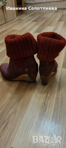 Продавам ботуши естествена кожа АРТ , снимка 2 - Дамски ботуши - 52877375