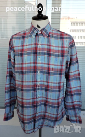 POLO RALPH LAUREN  -мъжка  карирана риза от лен размер L 