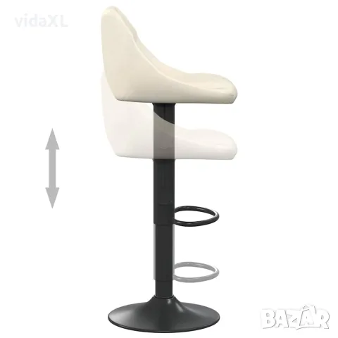 vidaXL Бар табуретки, 2 бр, кремави, кадифе, снимка 7 - Столове - 56147108