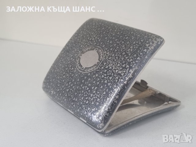 Сребърна табакера 900 проба с Niello, снимка 6 - Антикварни и старинни предмети - 40839521
