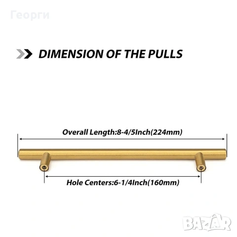 златни дръжки за шкафове, снимка 2 - Шкафове - 53276163