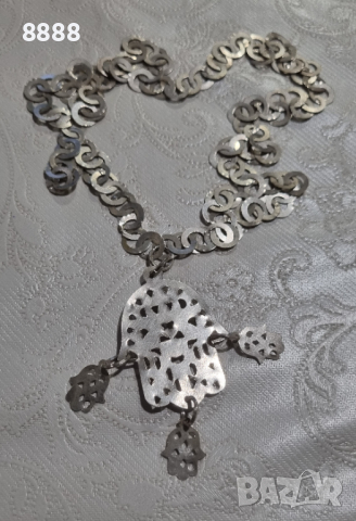 Сребърно колие ръчна изработка , снимка 4 - Колиета, медальони, синджири - 44588891