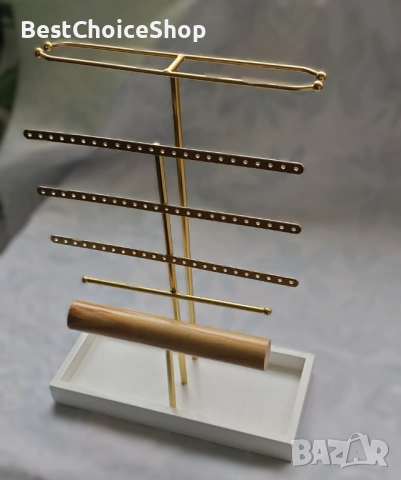 стойка за бижута, висока стойка за синджири, гривни, обеци 6 нива