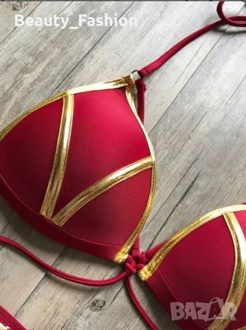 Червен дамски бански от две части, снимка 2 - Бански костюми - 44473363