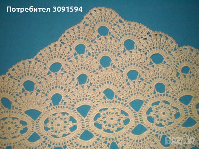 Плетена на една кука покривчица  цвят екрю, снимка 2 - Други ценни предмети - 41940624