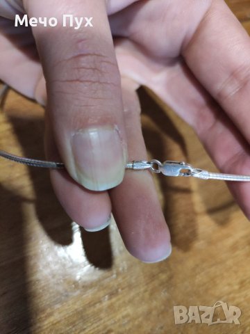 Сребърно полутвърдо колие (90), снимка 3 - Колиета, медальони, синджири - 39071104