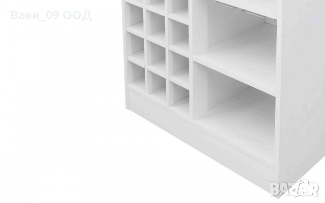 Шкаф/етажерка за вино в бял цвят, снимка 3 - Шкафове - 39660914