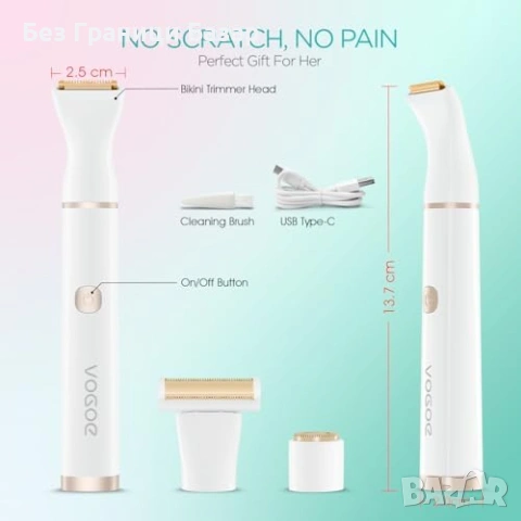 Нов Електрически дамски тример USB-C за бикини зона лице и тяло косми, снимка 6 - Тримери - 53839908