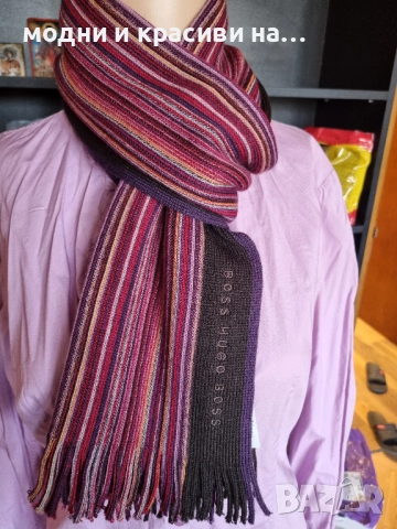 Шал Hugo Boss(вълна), снимка 8 - Шалове - 52430306