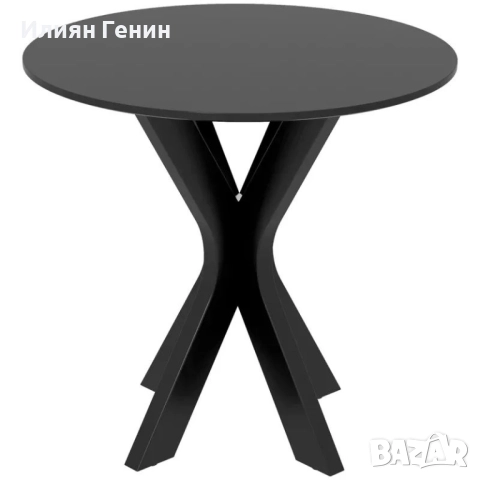 HOMCOM Трапезна маса Кухненска маса Кръгла маса, Модерен дизайн, 78 см x 78 см x 75 см