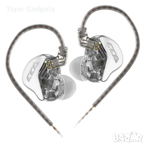 Слушалки CCA CRA In-Ear Monitor с 2Pin сменяем кабел, 3.5 мм жак, сребристи