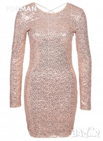 КРАСИВА рокля с пайети и отворен гръб, снимка 4 - Рокли - 38833754