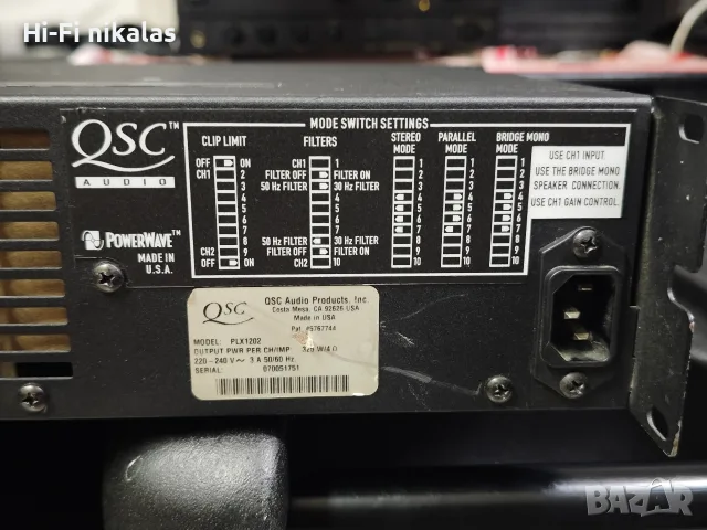 професионално крайно стъпало усилвател QSC PLX 1202, снимка 7 - Ресийвъри, усилватели, смесителни пултове - 56038794