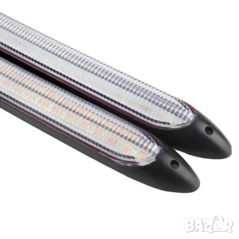 Дневни LED светлини 155мм бяло и жълто 12V 2 броя, снимка 2 - Аксесоари и консумативи - 55865098