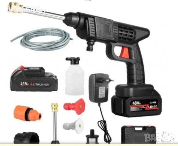 Промоция Нова 6000mah 48V 2 батерии АКУМУЛАТОРНА ВОДОСТРУЙКА за кола дом градина 30 bar от вносител, снимка 4 - Аксесоари и консумативи - 50575135