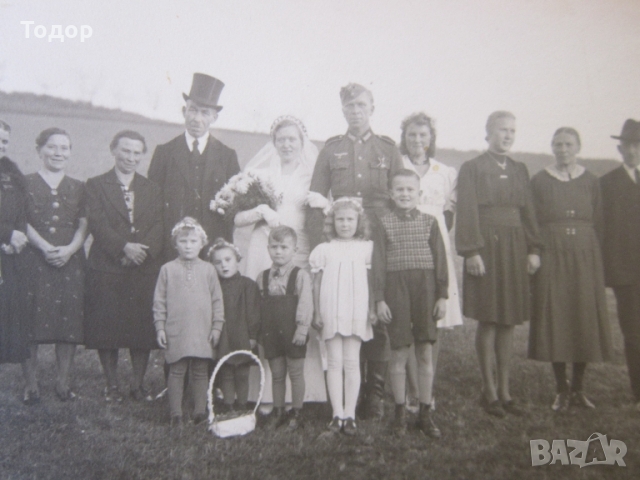 Стара снимка немски войник сватба 3 Райх, снимка 4 - Колекции - 36044095