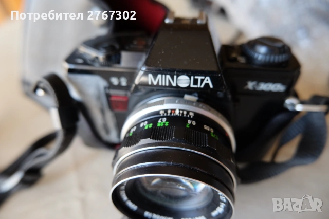 Minolta x-300s & Minolta MC ROKKOR-PF 55mm f1.7 lens. MD Mount, снимка 2 - Фотоапарати - 53810338
