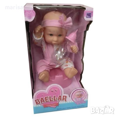 Бебе с панделка, гърне и шише в кутия, пикаещо бебе - 14199, снимка 4 - Кукли - 34468934