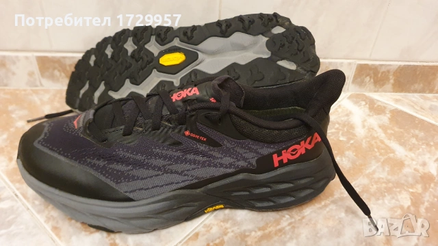 Hoka  Speedgoat 5 Gore-Tex Low Black Red W-40 2/3 185.80 лв. / 95 €, снимка 10 - Маратонки - 53610409