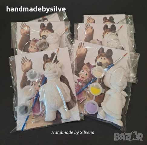 гипсови фигурки за оцветяване Маша и мечока