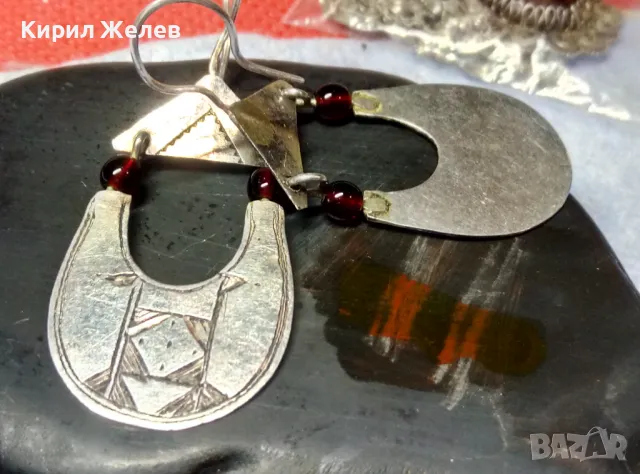 Старинни ВЪЗРОЖДЕНСКИ СРЕБЪРНИ ОБЕЦИ СРЕБРО ВИСОКА ПРОБА с МЪНИСТА РЪЧНА КУЮМДЖИЙСКА ИЗРАБОТКА 42933, снимка 5 - Антикварни и старинни предмети - 49866054