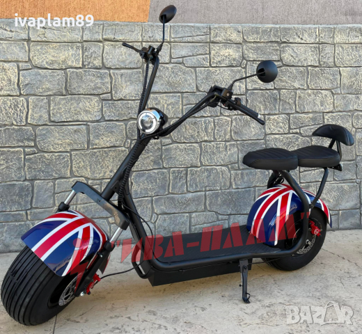 Електрически скутер ’Harley’ 1500W 60V+LED Дисплей+Преден LED фар+Bluetooth+Аларма+Габарити-2025г, снимка 1