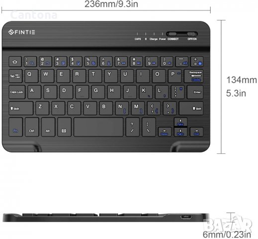 Ултра-тънка (4 мм) мини безжична Bluetooth клавиатура , снимка 4 - Клавиатури и мишки - 35719915