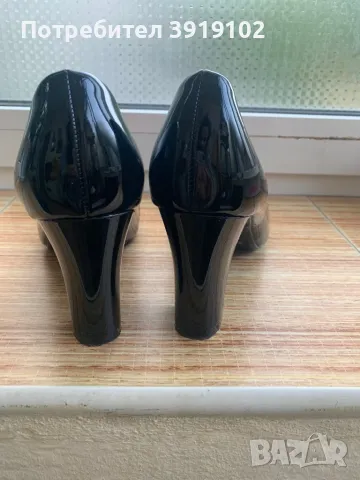 Черни дамски обувки на ток, снимка 3 - Дамски елегантни обувки - 47382076