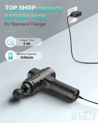 Мощен масажор EKUPUZ Massage Gun, снимка 7 - Масажори - 48765234