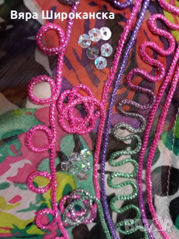 Пъстра полупрозрачна туника за едра дама. Нова, с етикет, внос от Гърция. Размер: XL. , снимка 4 - Туники - 40522138