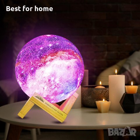 3D Galaxy Moon Lamp акумулаторна ЛЕД лампа с дистанционно, снимка 4 - Декорация за дома - 42402245