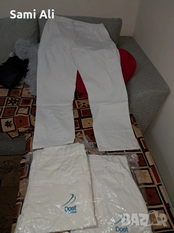 Продавам 500 чисто нови работни панталони в бял цвят. Панталоните са в, снимка 3 - Панталони - 53835448