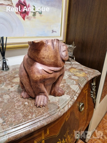 Прекрасна антикварна английска дървена фигура статуетка , снимка 3 - Статуетки - 53815760