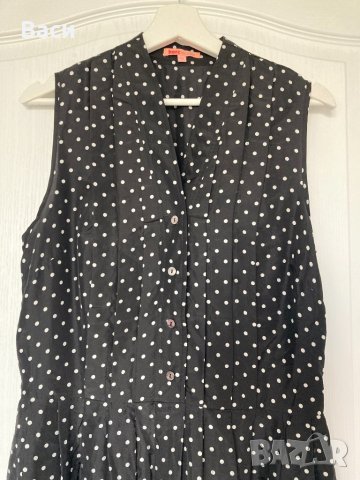 HERZ MODEN копринена рокля на точки, снимка 2 - Рокли - 41332835
