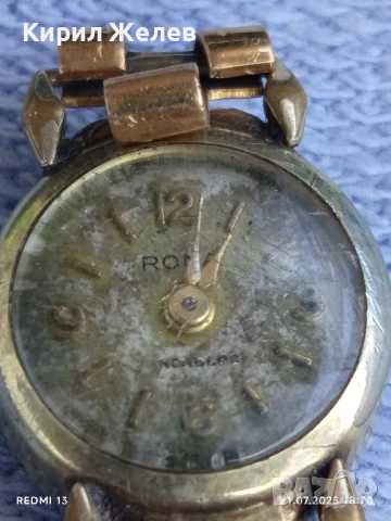 Стар механичен часовник дамски позлатен рядък за КОЛЕКЦИЯ 18379, снимка 2 - Антикварни и старинни предмети - 51095455