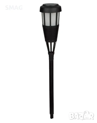 Слънчев фенер соалрна лампа LED факел с пламък ефект пластмаса трикотажни черни 41 см S_1220627, снимка 2 - Соларни лампи - 49905221