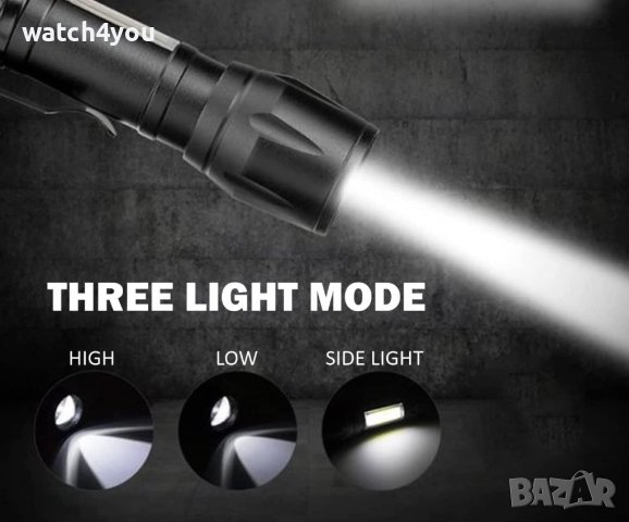 НОВ МОЩЕН LED ФЕНЕР CREE СЪС ZOOM ФУНКЦИЯ,СОС 3 РЕЖИМА,ПРЕЗАРЕЖДАЕМ,USB КАБЕЛ. ФЕНЕРЧЕ ФЕНЕРИ FLASH, снимка 7 - Къмпинг осветление - 42254114
