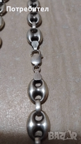 Масивен сребърен ланец, снимка 4 - Колиета, медальони, синджири - 51924832