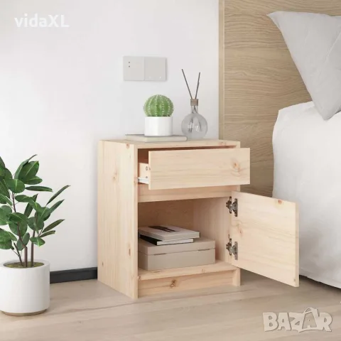 vidaXL Нощни шкафчета, 2 бр, 40x31x50 см, борово дърво масив, снимка 4 - Шкафове - 56147874