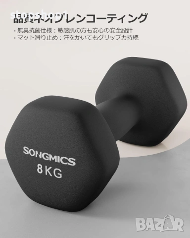 Дъмбели SONGMICS серия SYL, комплект от 2x8 kg , снимка 4 - Фитнес уреди - 53770465