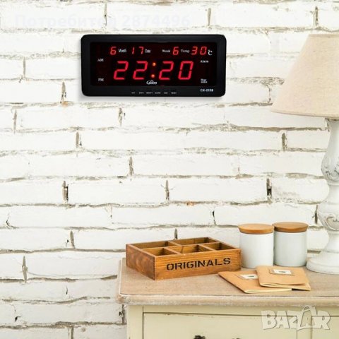 2158 LED електронен часовник CX-2158, свети в червено, снимка 2 - Други стоки за дома - 35727550