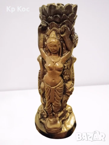 Винтидж ваза/свещник с флорални и индуистки орнаменти, снимка 6 - Антикварни и старинни предмети - 50989131