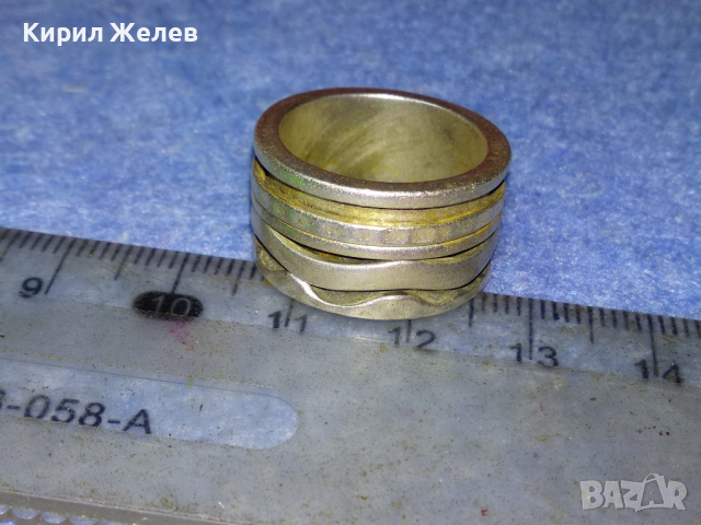 СТИЛЕН СРЕБЪРЕН ПРЪСТЕН СРЕБРО 925 АРТ МОДЕЛ с РАЗДВИЖЕНИ ХАЛКИ 43806, снимка 2 - Пръстени - 44661877