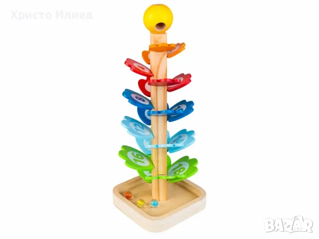 Детска Дървена играчка Музикално дърво с топчета