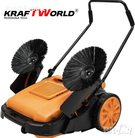 Механична машина за метене KraftWorld с 45л контейнер и 105см ширина, снимка 7 - Други машини и части - 50601949