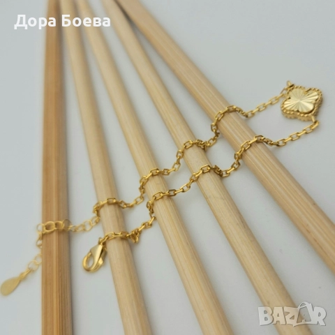 Сребърна гривна: "Детелина", снимка 2 - Колиета, медальони, синджири - 52240179